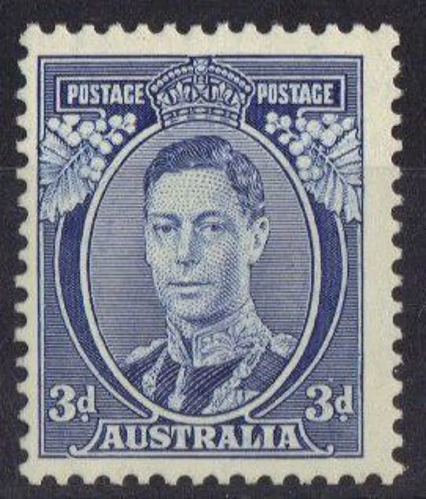 1938 3d bright blue KGVI on ordinary thin paper. ... Image 1++