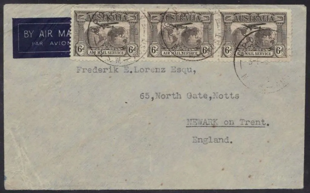 1940 (8th Jan) airmail cover to England bearing ... Image 1++