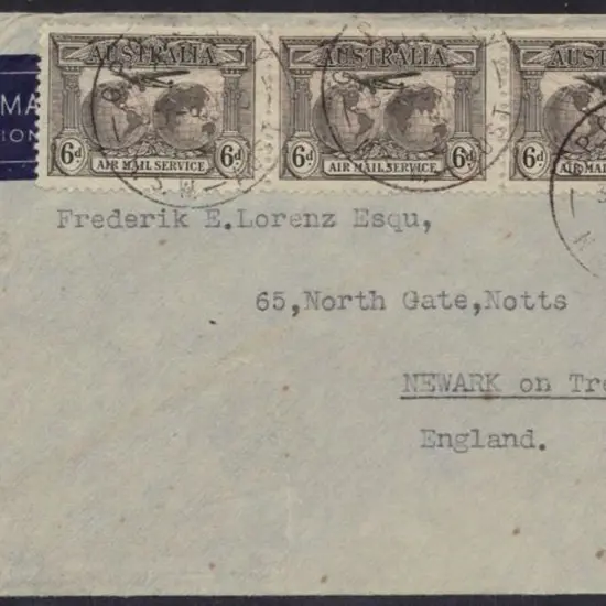 1940 (8th Jan) airmail cover to England bearing ...