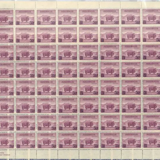 1941 3½d on 3d KGVI & 5½d on 5d Ram sheets of 80 ...