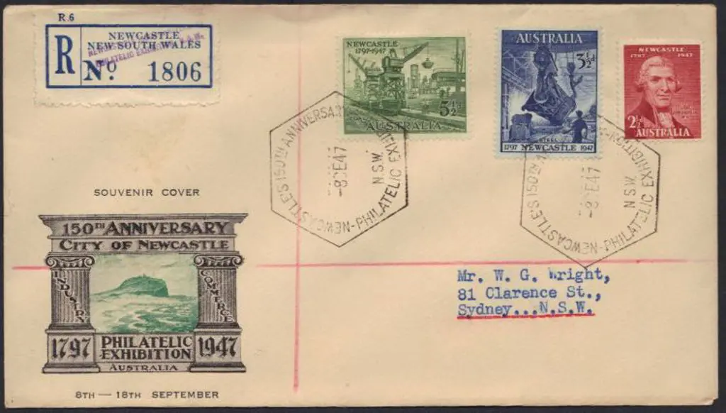 1947 (8th Sept) Newcastle 150th Anniv. Philatelic ... Image 1++