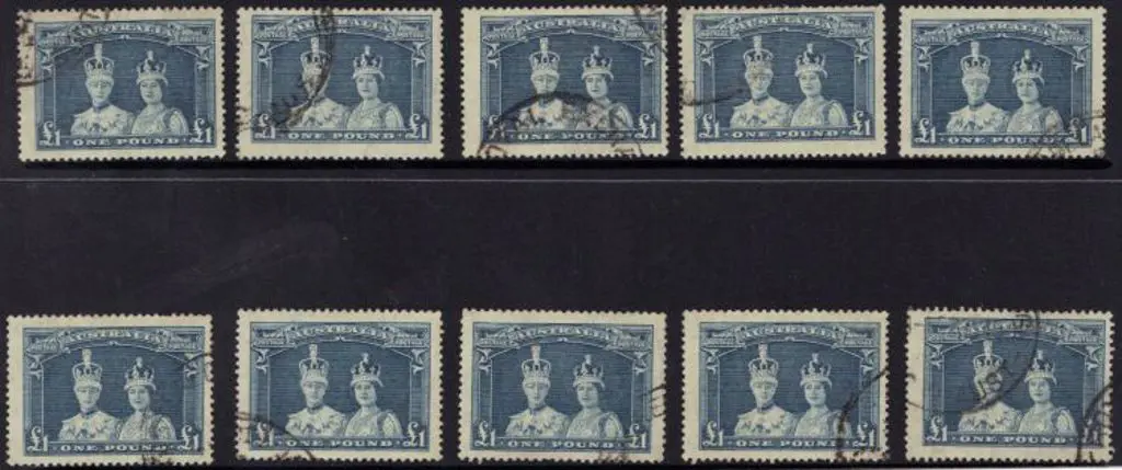 1949 £1 Robes on thin paper. Fine used examples x ... Image 1++
