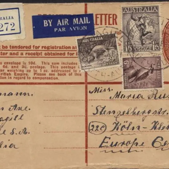 1951 KGVI 9d KGVI Embossed Registered Letter ...