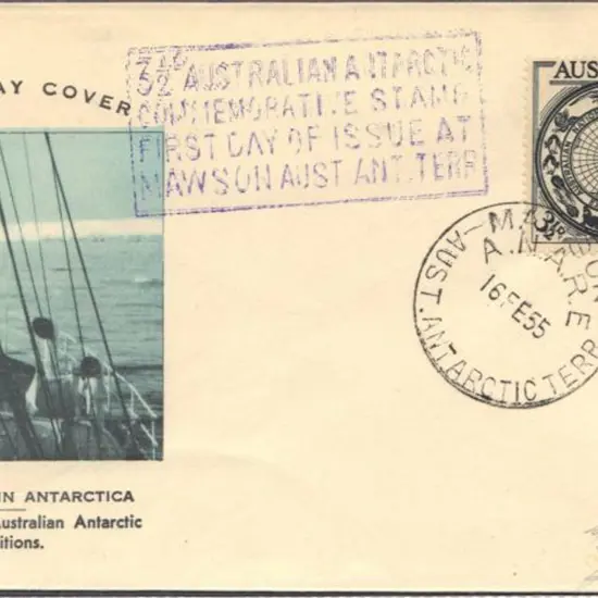 1955 (16th Feb) 3½d ANARE on Guthrie unaddressed ...