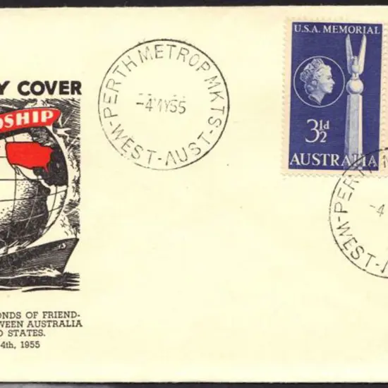 1955 (4th May) 3½d USA Memorial pair on Guthrie ...