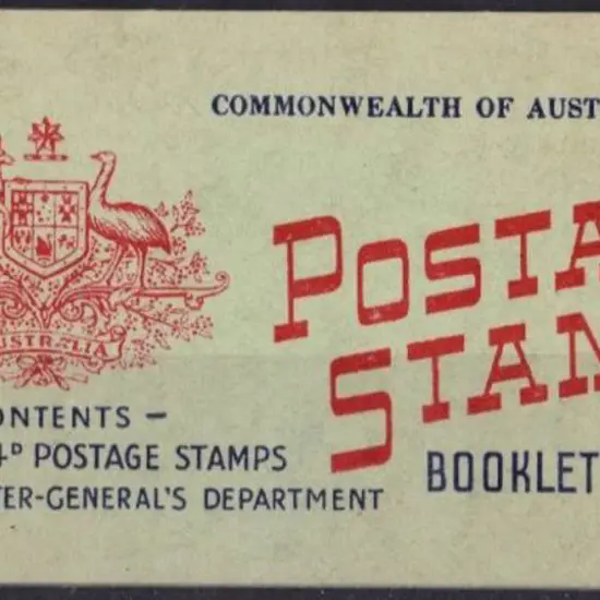 1957 4/- QEII stitched booklet with waxed ...