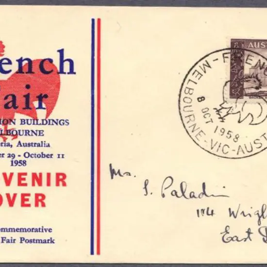 1958 (8th Oct) 4d Broken Hill pmkd FRENCH FAIR, ...