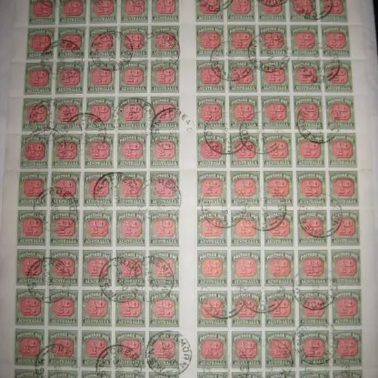 1958/60 ½d no wmk Postage Dues in complete sheet ...