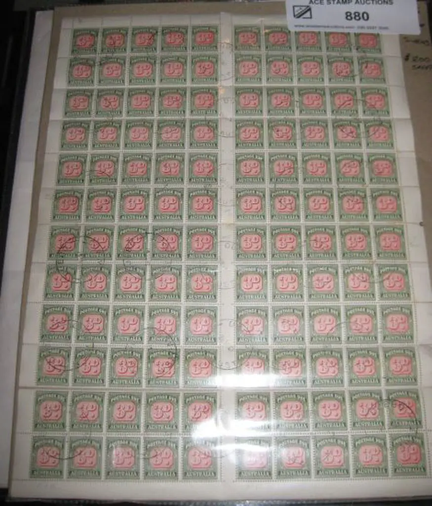 1958/60 3d no wmk Postage Dues in complete sheet ... Image 1++