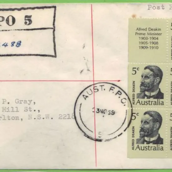 1969 (23rd Nov) Vietnam registered cover franked ...