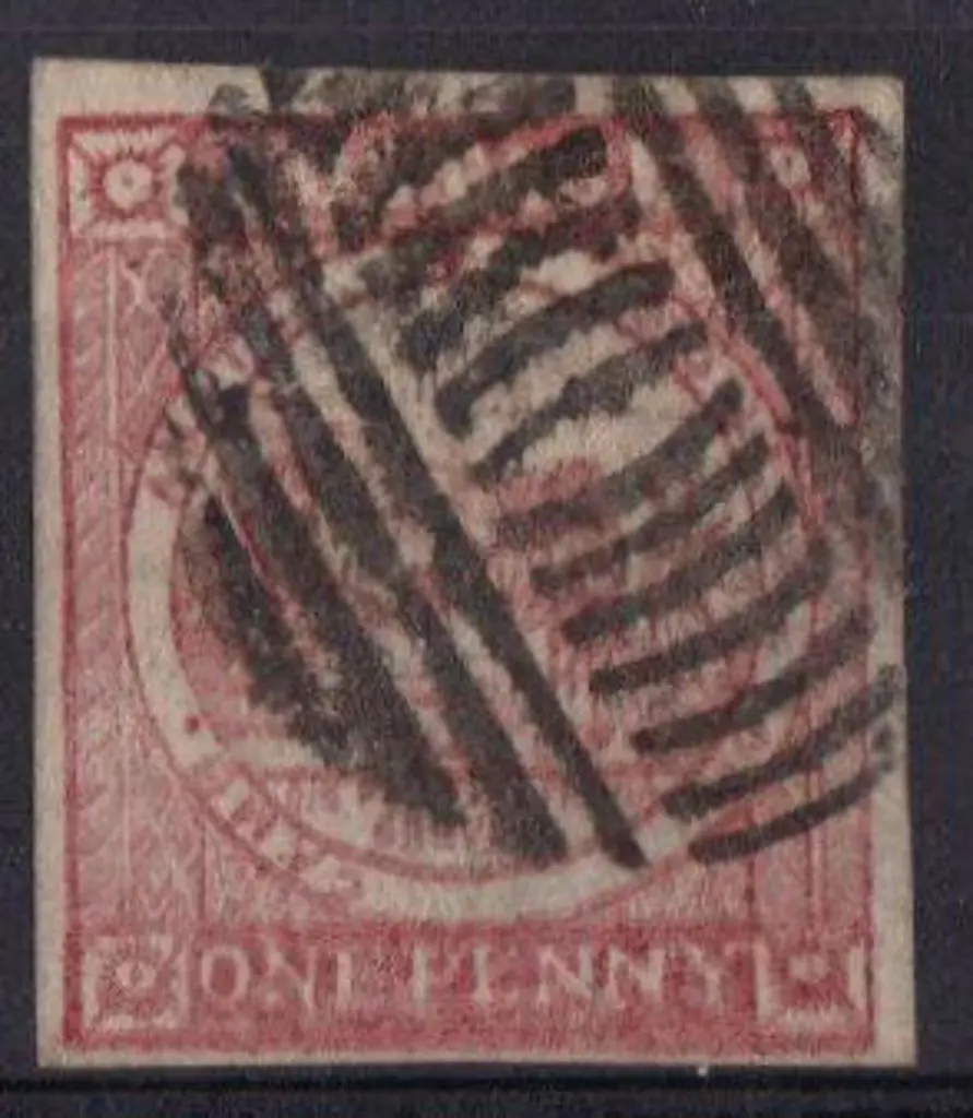 1850 1d reddish rose plate 1 "no clouds" Sydney ... Image 1++