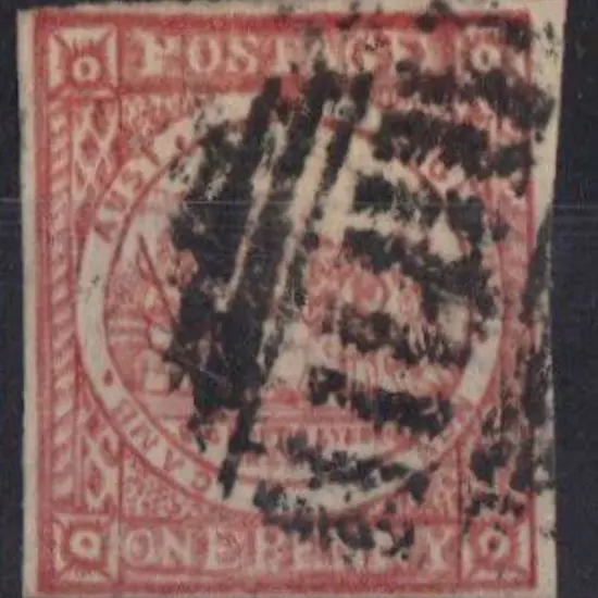 1850 1d brownish red plate 1 "no clouds" Sydney ...