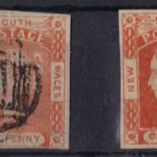 1854 1d orange, 1d orange vermilion with variety ...