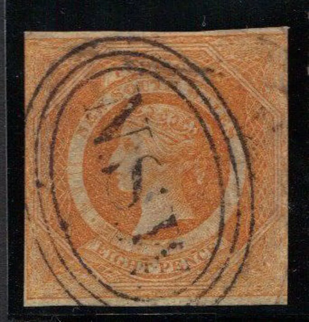 1854/9 8d dull orange yellow used clear margins ... Image 1++