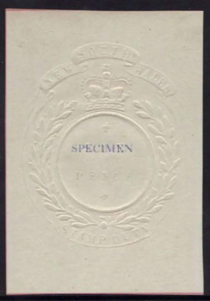 6d Revenue embossed, gummed & colourless ovptd ... Image 1++