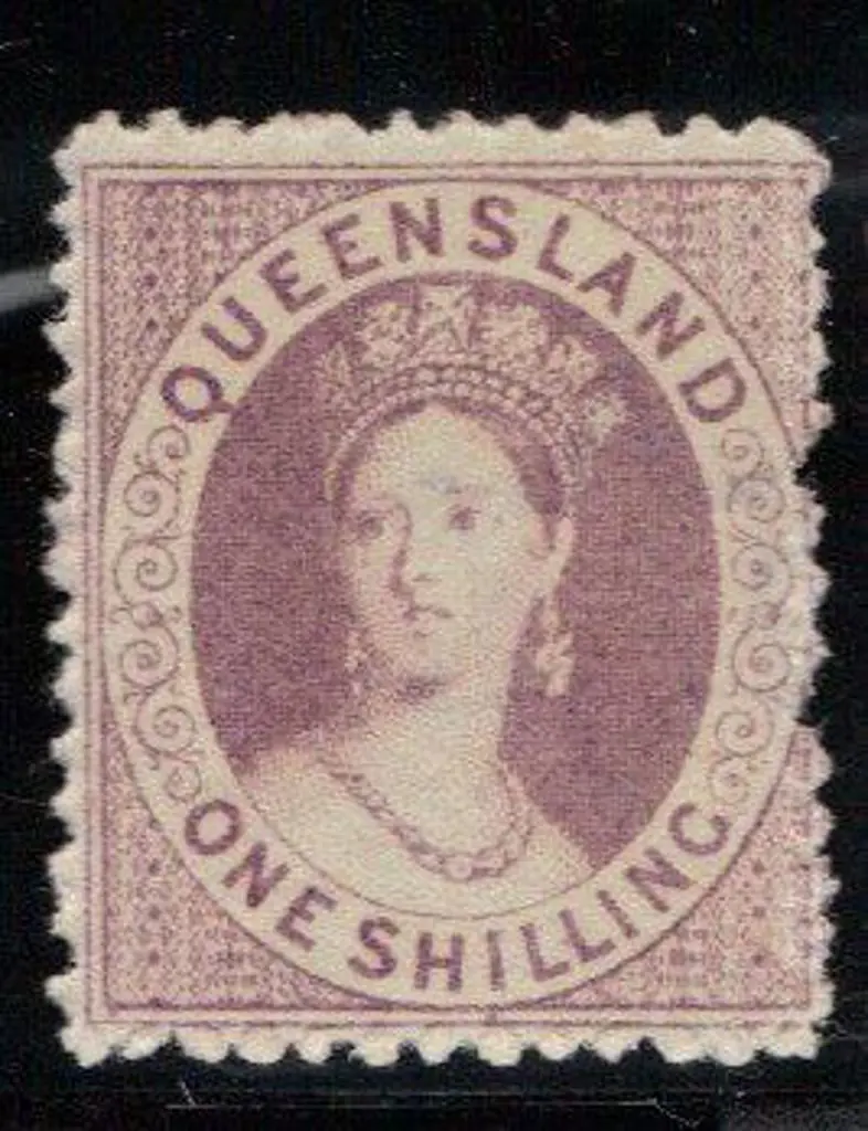 1868/74 1/- mauve fresh MLH, clogged perfs at ... Image 1++
