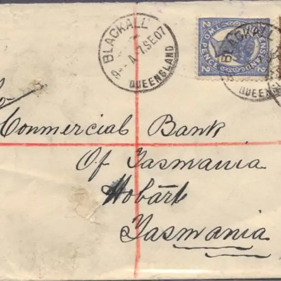 1907 (7th Sept) 2d & 3d QV tied to Reg cover by ...