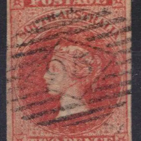 1856 2d red with neat "95" numeral cancel of ...