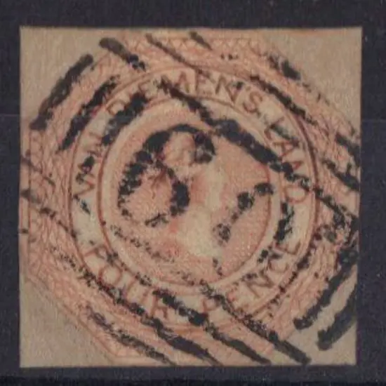 1853 4d pale orange second state cut square with ...