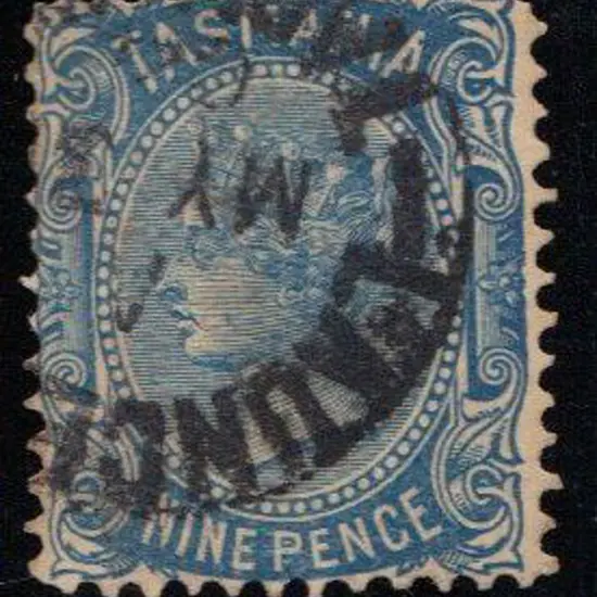 1903 9d blue sideface, V over Crown wmk sideways, ...