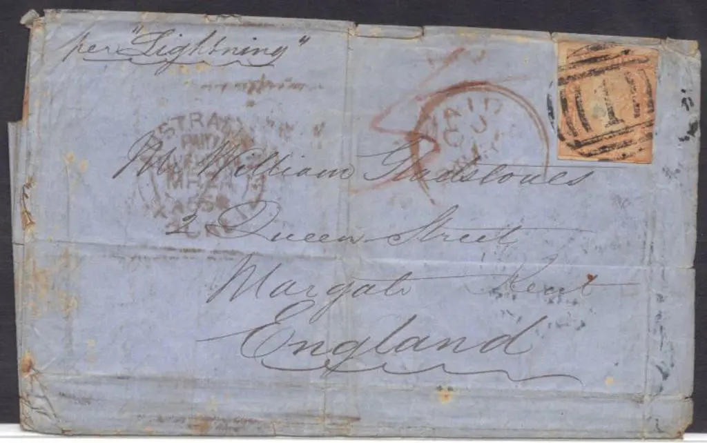 1856 entire outer Melbourne to England per ... Image 1++