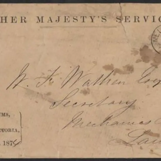 1875 Free Frank cover from the National Gallery of ...