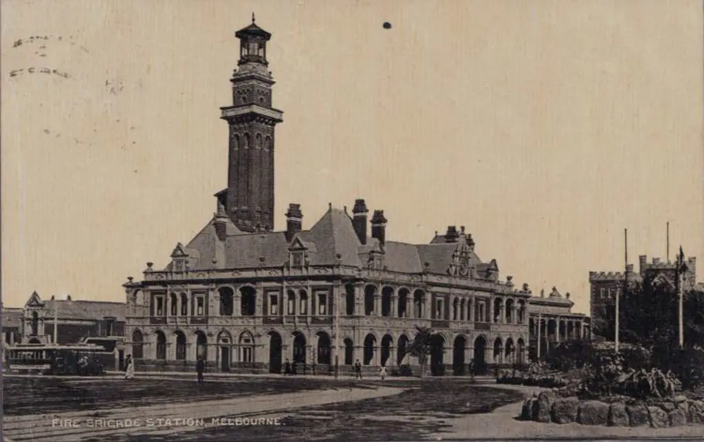 1907 (Jan) Postcard showing "Fire Brigade Station, ... Image 1++