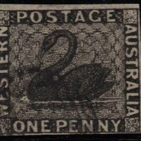 1854 1d black fine used with light void grid pmk. ...