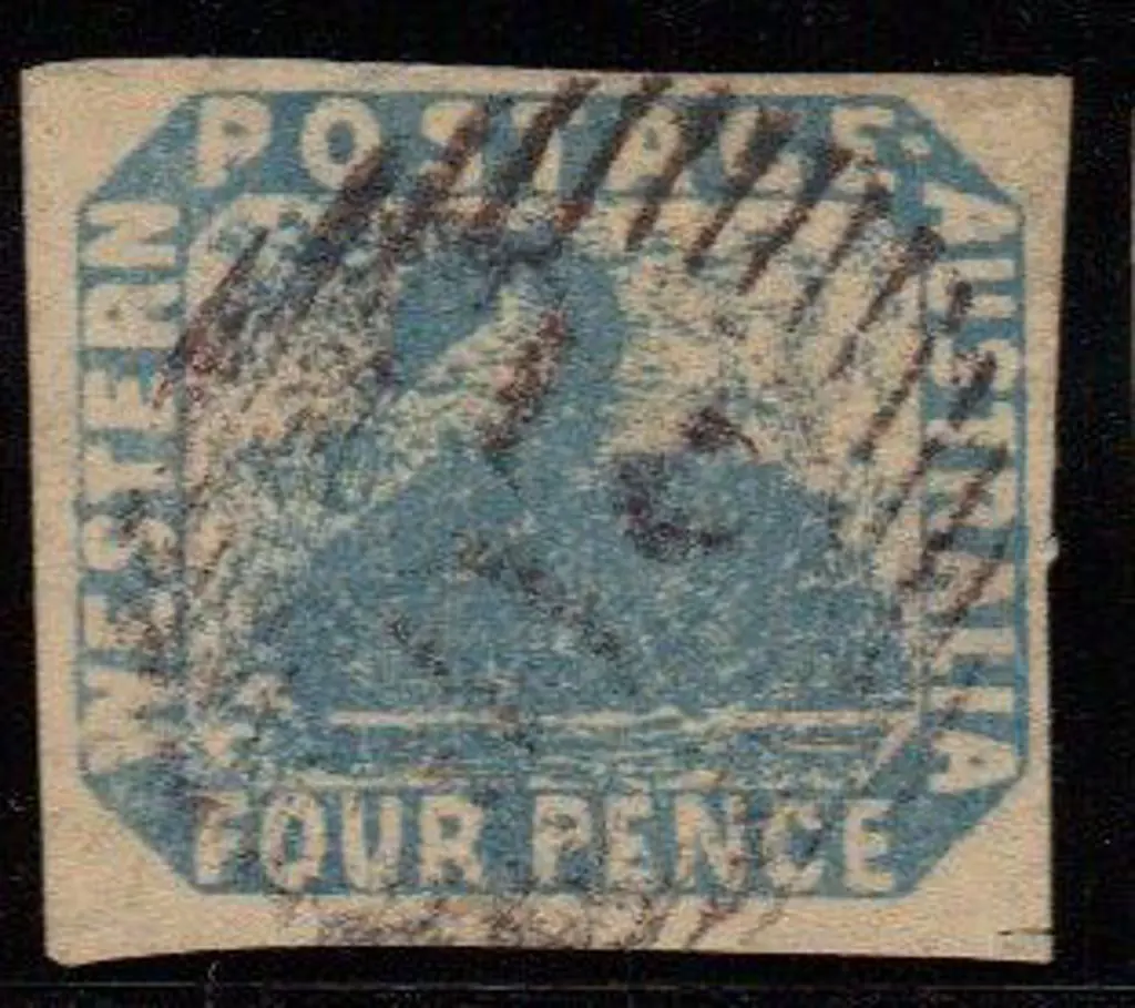 1854 4d pale blue fine used with 4 close to large ... Image 1++