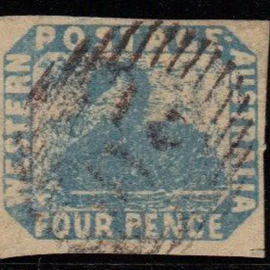 1854 4d pale blue fine used with 4 close to large ...