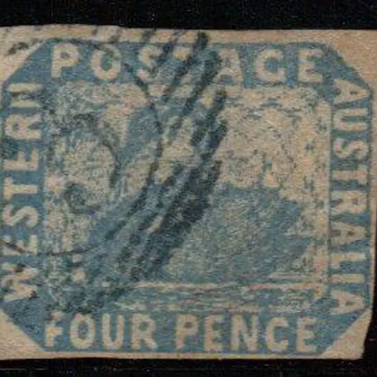 1854 4d pale blue fine used by neat "3" numeral in ...