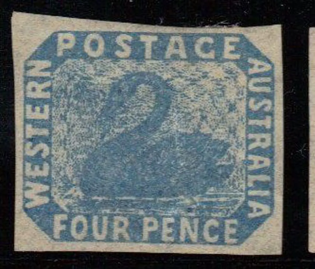 1854 4d pale blue unused with 4 huge clear ... Image 1++