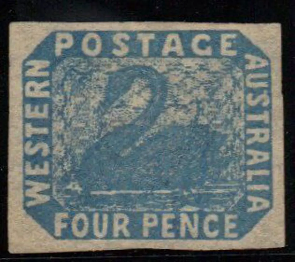 1854 4d blue mint without gum. 4 large, even ... Image 1++