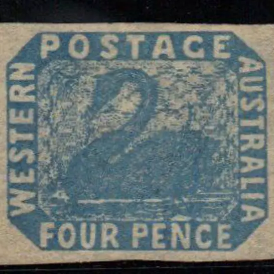 1854 4d blue mint without gum. 4 large, even ...