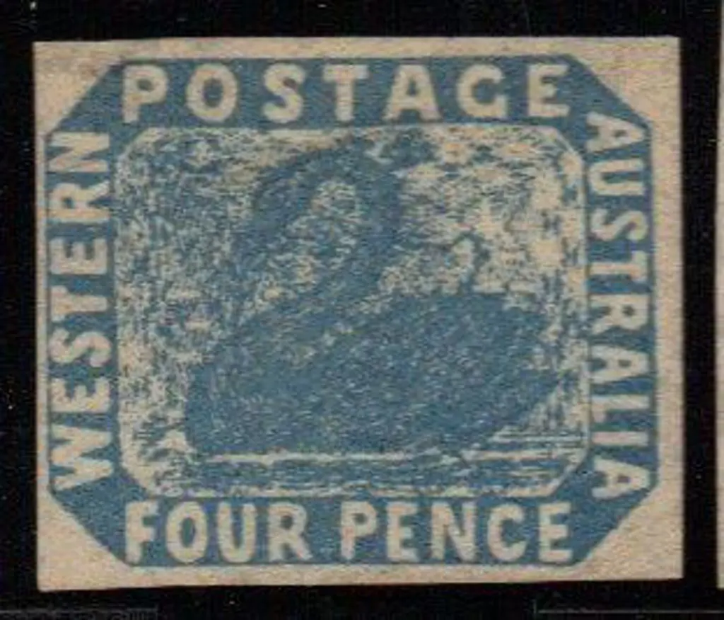 1854 4d blue with 4 clear margins. Fresh mint mo ... Image 1++