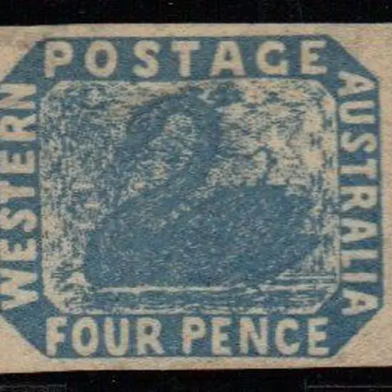 1854 4d blue with 4 clear margins. Fresh mint mo ...