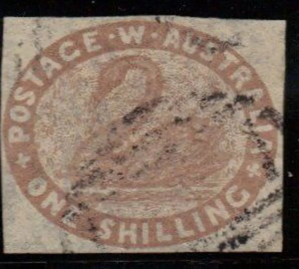 1855 1/- pale brown fine used with indistinct ... Image 1++