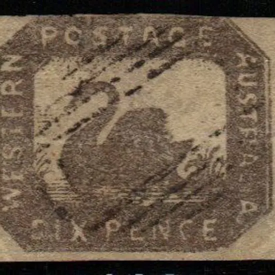 1859 6d black bronze Hillman litho with 2 touching ...