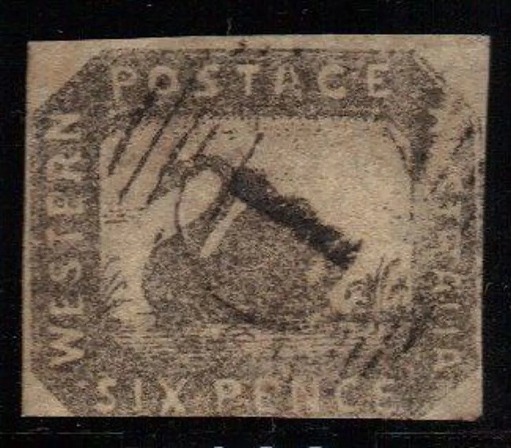 1859 6d black bronze Hillman litho showing ... Image 1++
