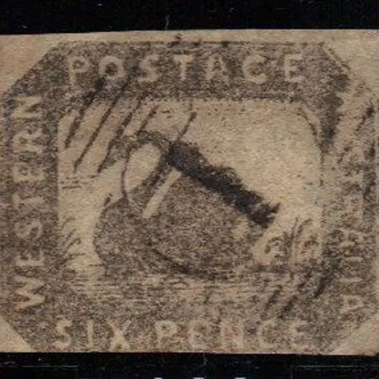 1859 6d black bronze Hillman litho showing ...