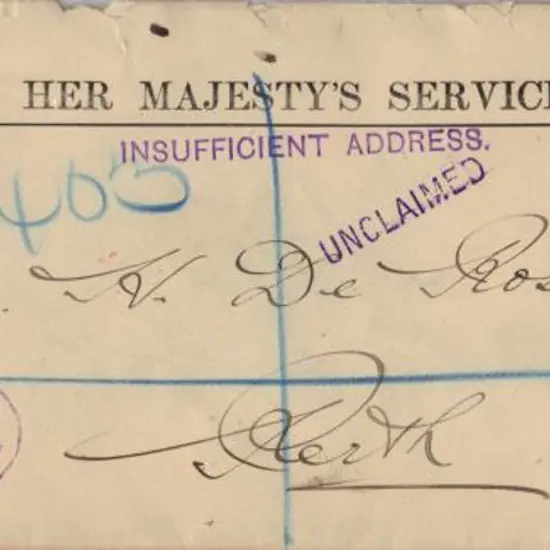 1898-1900 Stampless OHMS covers from Land Titles ...