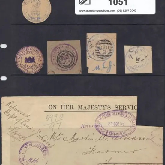 1900c Frank Stamps. W265.4 Lands & Surveys on part ...
