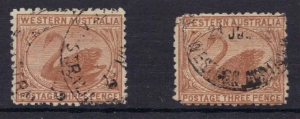 1912 3d brown swans used with May & June cds's & ... Image 1++