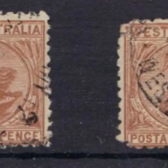 1912 3d brown swans used with May & June cds's & ...
