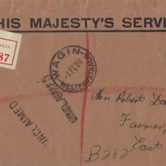 1927 OHMS cover x 2 both franked KGV to Morgans, ...