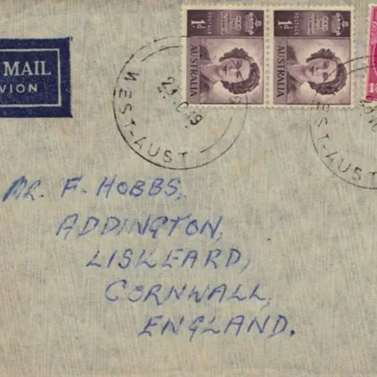 1949 (23rd Oct) Airmail env to UK with No.36 ...