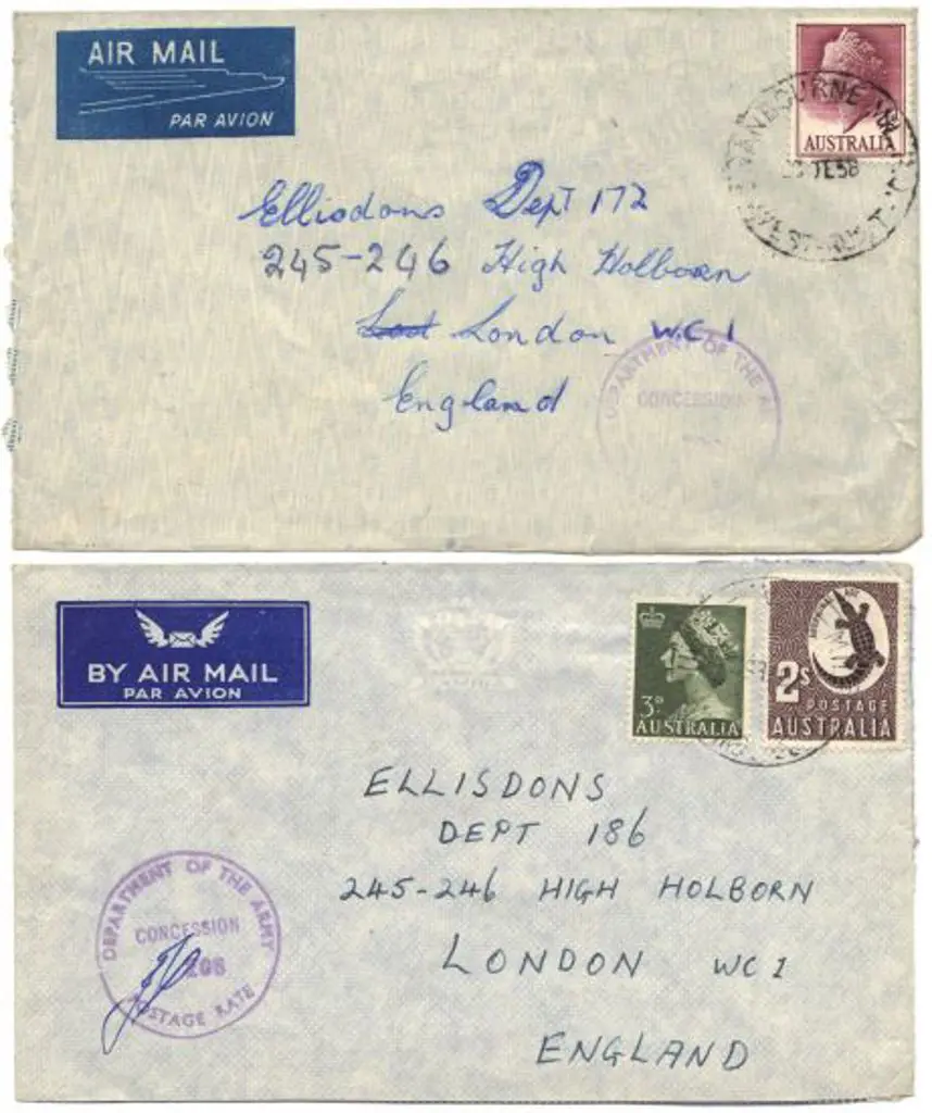 1958 & 1959 Airmail envs addressed to London both ... Image 1++