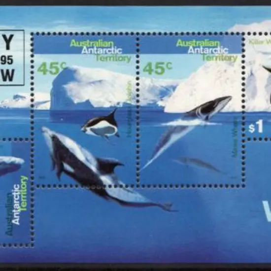 1995 Whales & Dolphins Miniature Sheet overprinted ...