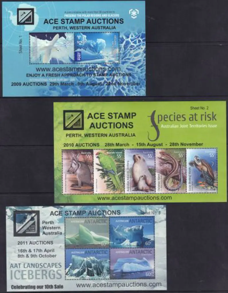 2009-2011 Ace Stamp Auctions ovptd Glaciers, ... Image 1++