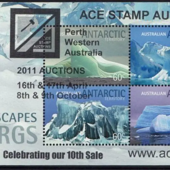 2011 Icebergs M/S ovpt "Ace Stamp Auctions - ...